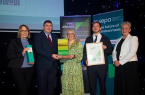 Sisaltech collecting their VIBES Product Scotland Award