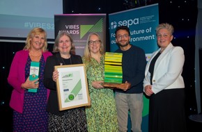 Edinburgh Remakery collecting their VIBES Product Scotland Award